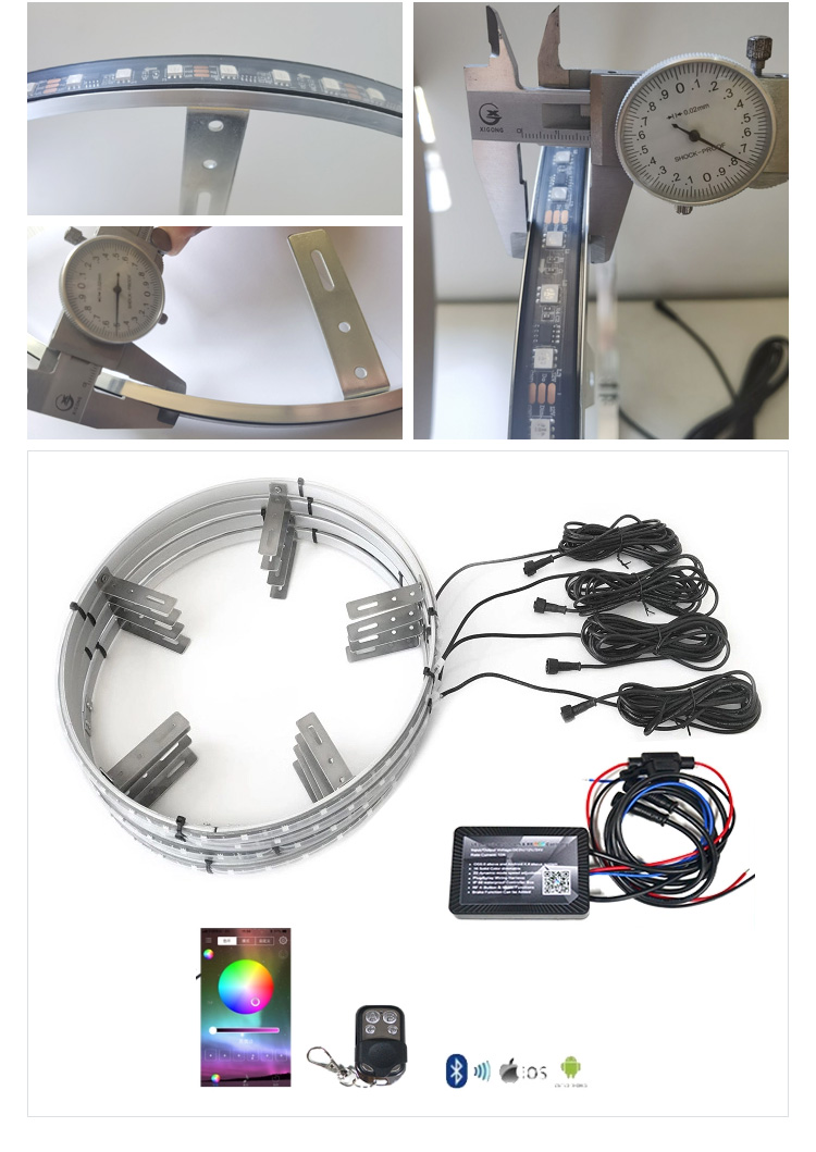 Kingshowstar - Blue-tooth Control RGB automobile wheel lights car wheel led light tyre valve rim lights led wheel light 14