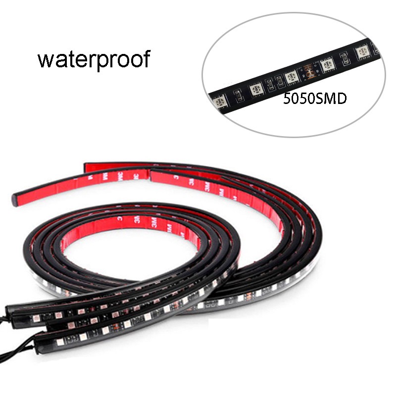 Super Bright Waterproof LED Undercar Underbody Underglow Kit Neon Strip Under Car Body Glow Lights with music Remote 7