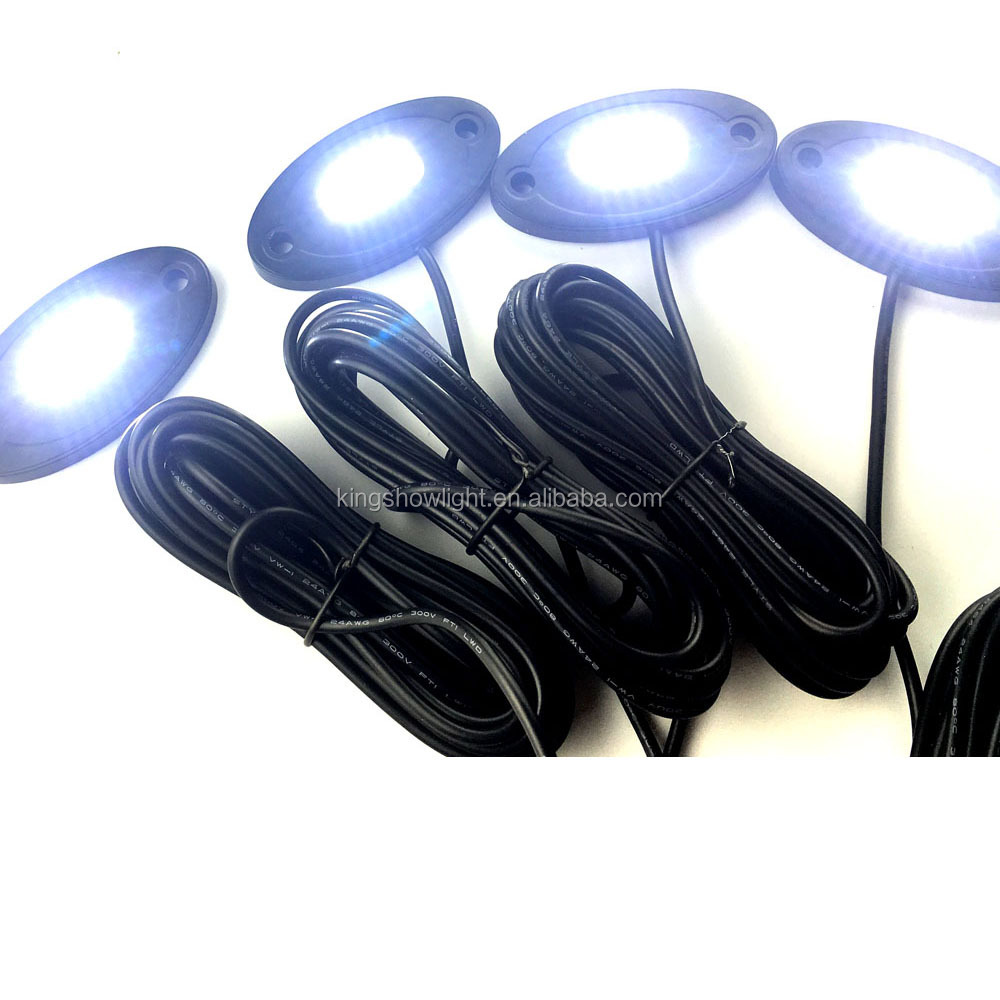 8Pcs White LED Rock Lights For Off-road Wrangler JK TJ YJ CJ Off-Road Truck 4WD US 16