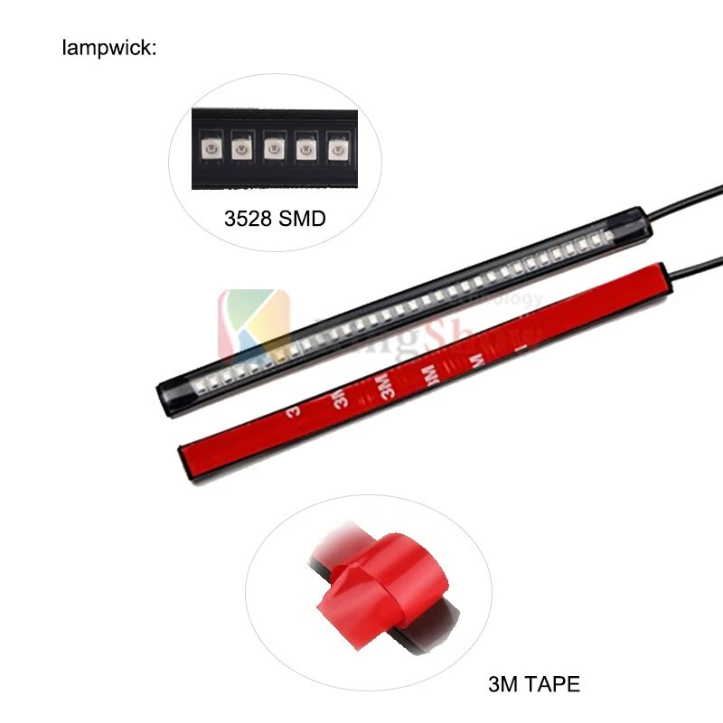 Flexible 48 LED Universal Motorcycle Brake Turn Signal Light Strip License Plate Tail Light 1