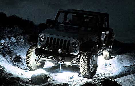 New Arrival IP68 12v BT Control bright Cool White Rock Light Kit with 4 Lights 16