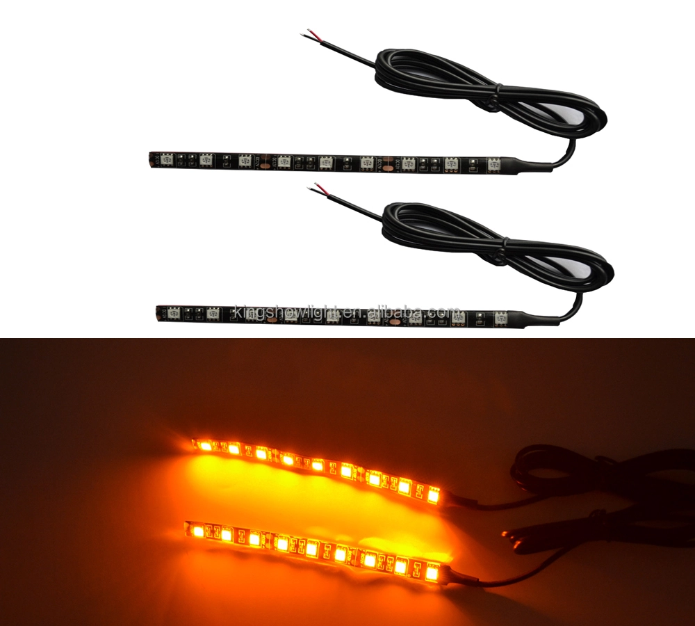 2 pc led Motorcycle Bike Integrated Amber LED Turn Signal strip 12v mini led indicator lights 1