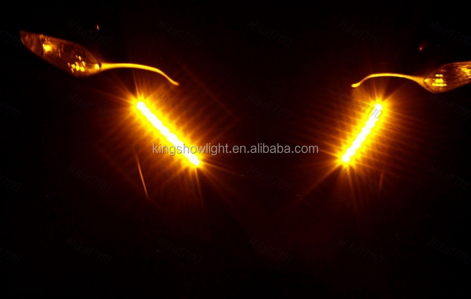2 pc led Motorcycle Bike Integrated Amber LED Turn Signal strip 12v mini led indicator lights 13