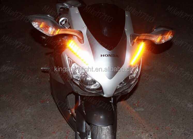 2 pc led Motorcycle Bike Integrated Amber LED Turn Signal strip 12v mini led indicator lights 15
