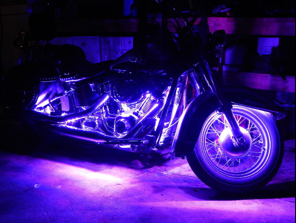 APP Control 12V Powered 10PC Flexible Bright Motorcycle LED Lighting Strips Kit 10