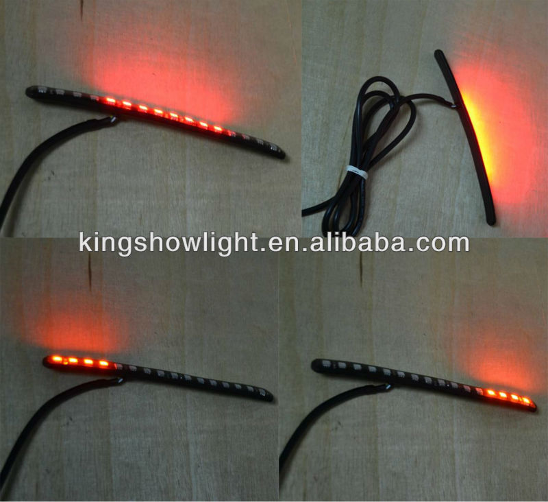 Kingshowstar - 18CM DC 12V WATERPROOF CAR LED STRIP TURN SIGNALS LIGHT 5050 SMD AMBER & RED LED Motorcycle Bicycle Light 9
