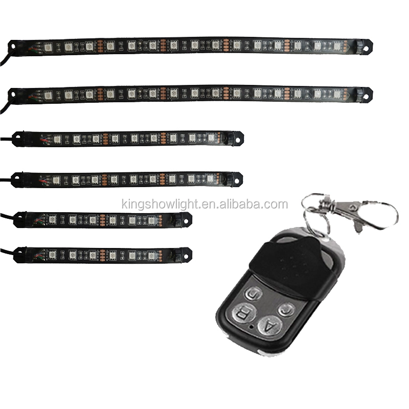 High Lumen 12v Million Color Motorcycle Strip Underglow Accent 60 LED Light Kit Motorcycle Rim Pod Light with Remote Controller 1