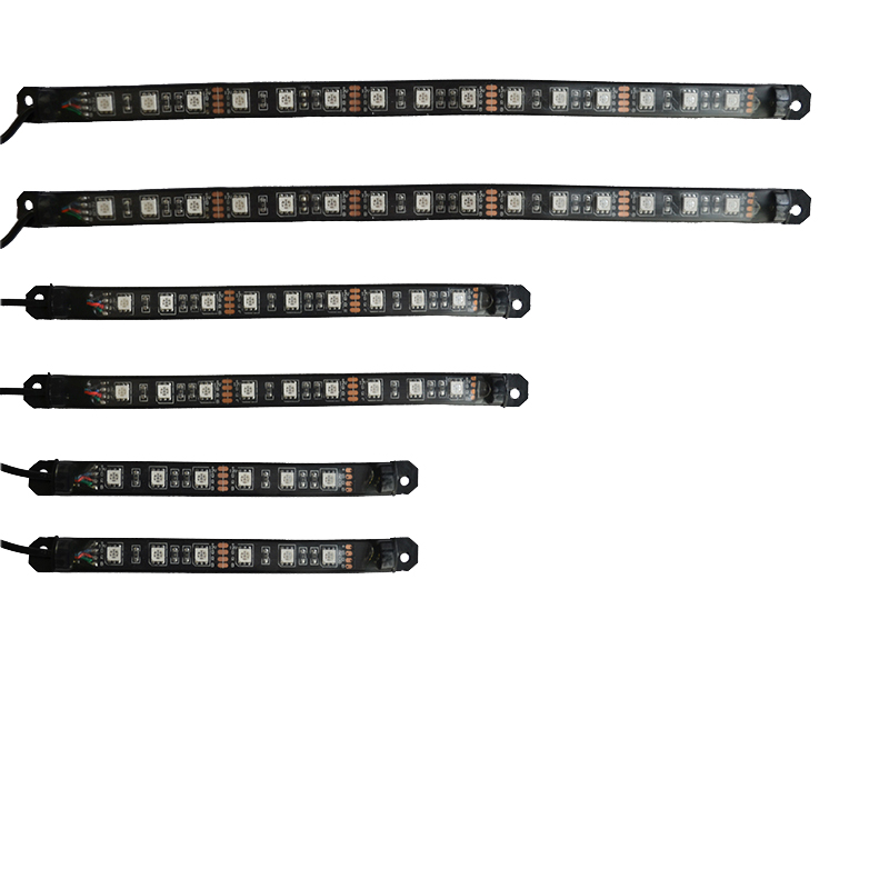 High Lumen 12v Million Color Motorcycle Strip Underglow Accent 60 LED Light Kit Motorcycle Rim Pod Light with Remote Controller 13