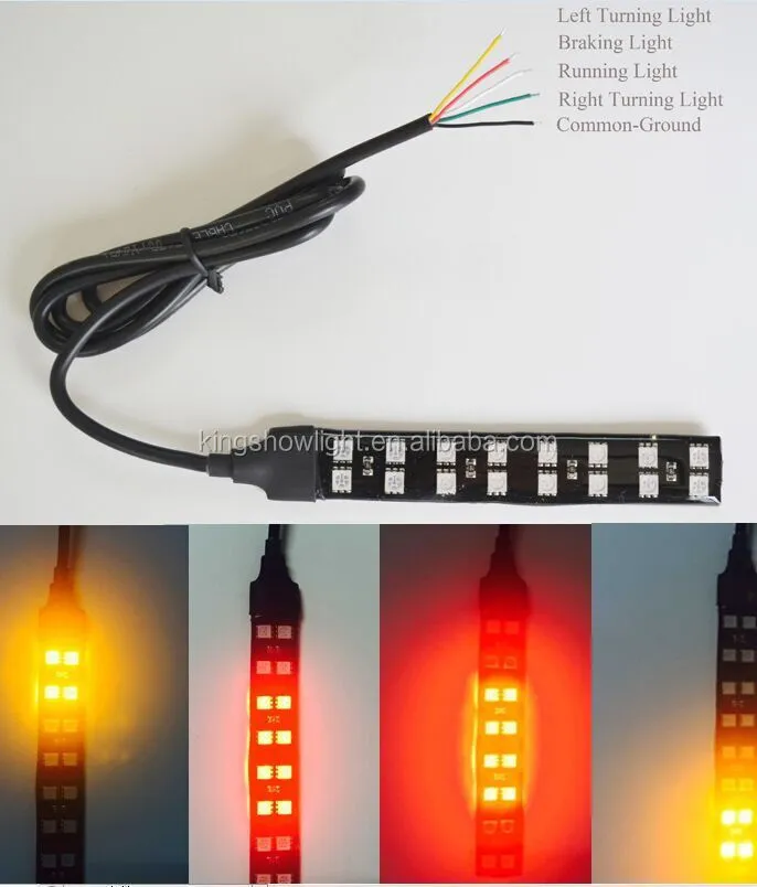 CUSTOM MOTORCYCLE INTEGRATED 16 LED TAIL LIGHT TURN SIGNALS BRAKE RUNNING LIGHTS 1