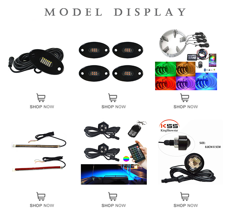 (Set 4) LED Wheel Ring Lights Rim Lights Brightest RGB Multiple Colors Blue-Tooth App Controller 24