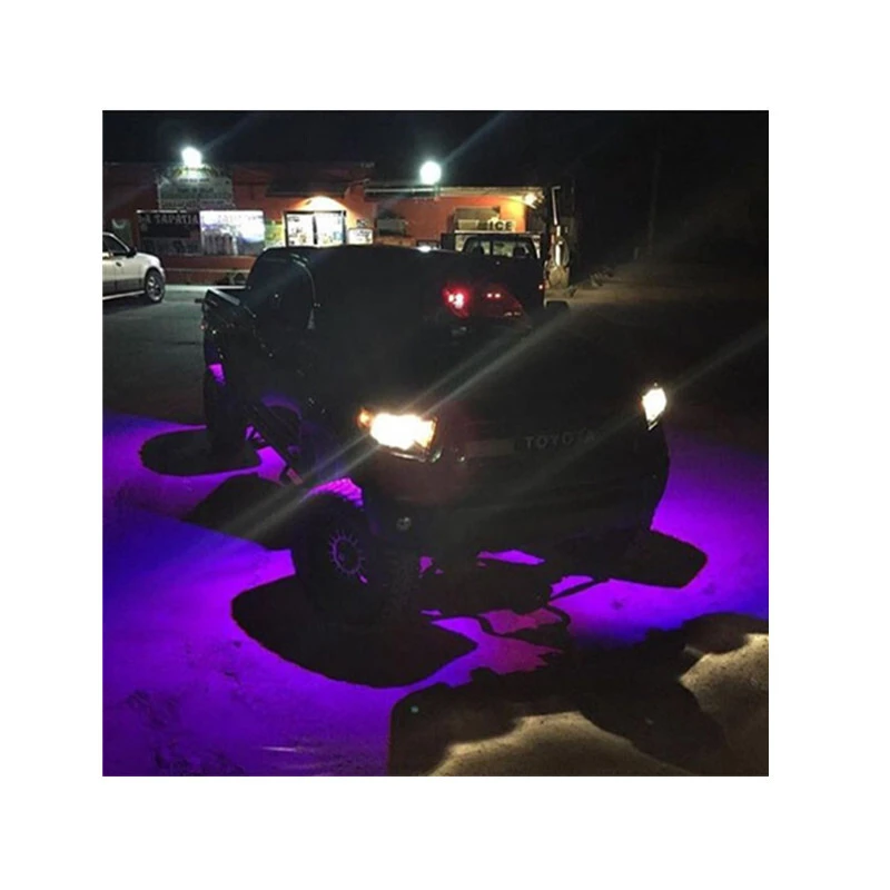 4pcs Waterproof Purple 24W High Power Super Bright LED Rock Light Car Truck Pickup Under Body Tail Light 1