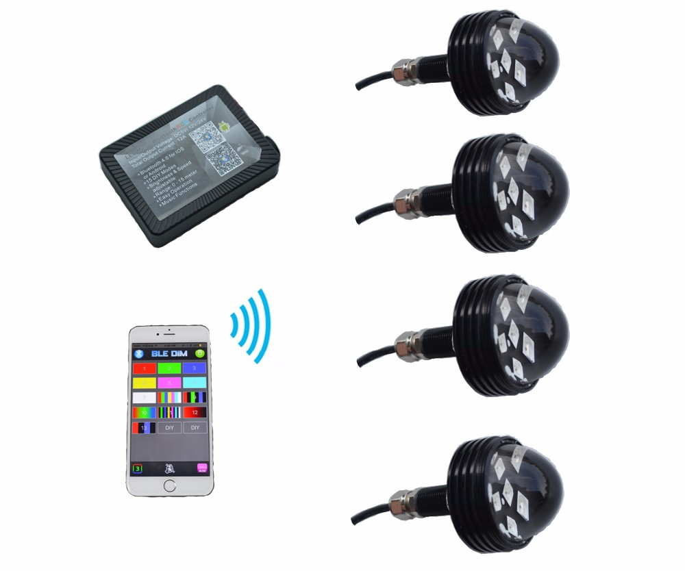 Kingshowstar - 4pcs 27W Drain Plug waterproof LED Boat Light LED Marine Light 7