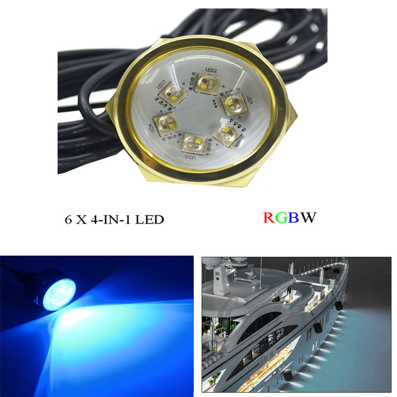 The brightest 1800lm Underwater Lighting IP68 Waterproof Rate LED Drain Plug Lighting for boat/marine/yacht use 9