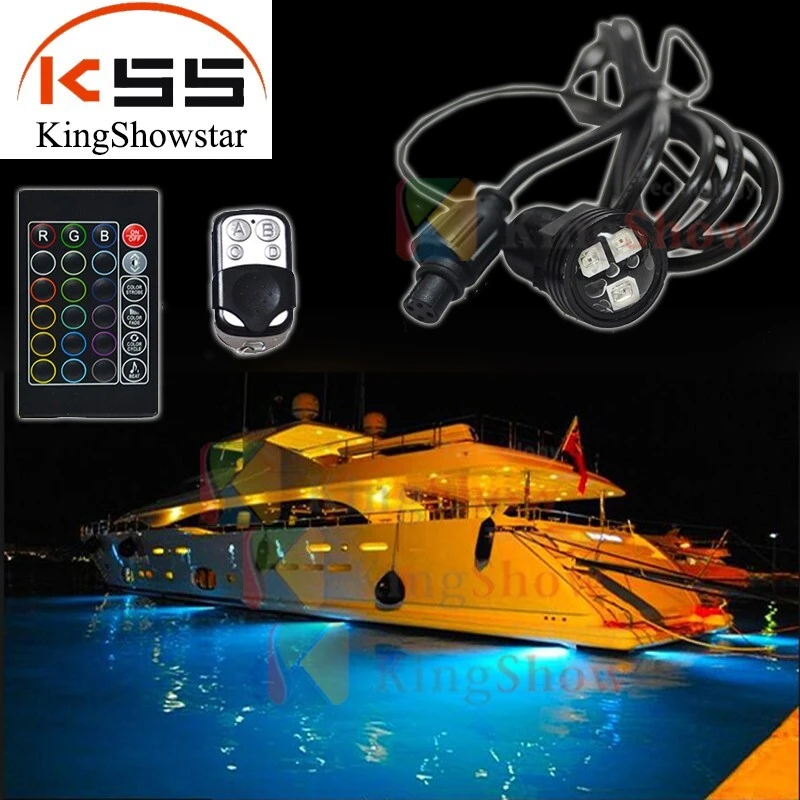 Kingshowstar - 4pcs Outdoor IP68 underwater 9W 12v led black light for fishing boat LED Marine Light 1