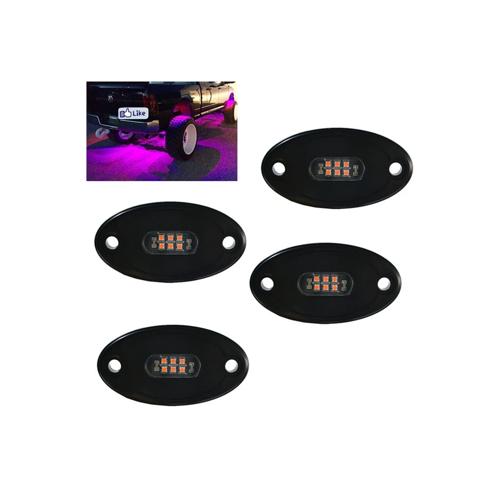 4 Pods LED Rock Light 4x4 SUV ATV Automotive DecorationLED Motorcycle Car RGB Under Body Kit 1
