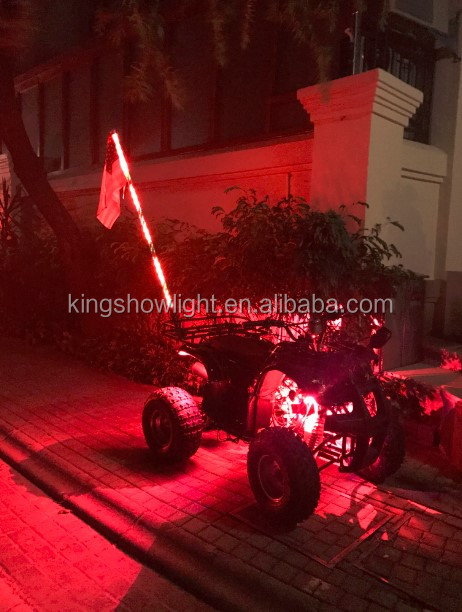 Kingshowstar - 12V/24V super bright king quad atv led whip light pole light blue-tooth control ATV led flag led whip light 18