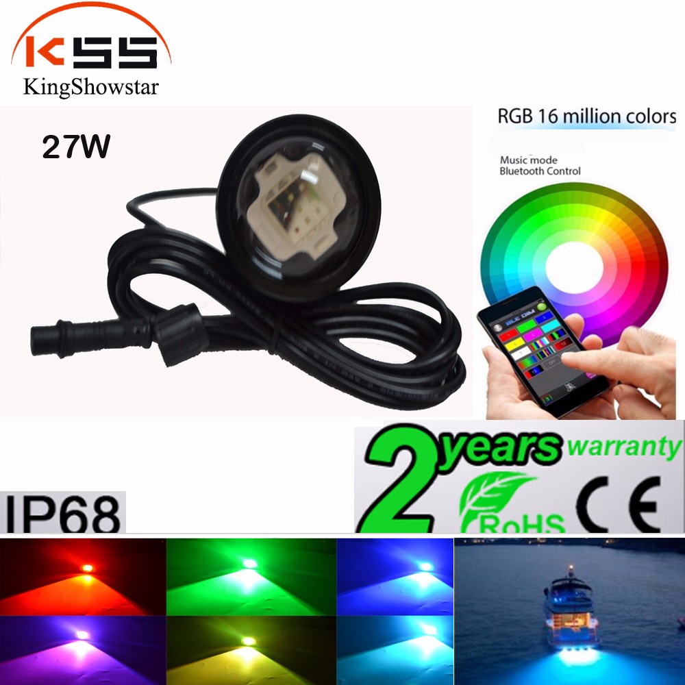 IP68 27W Led Multi-color RGB Boat Drain Plug Underwater Light marine screw yacht lights 8