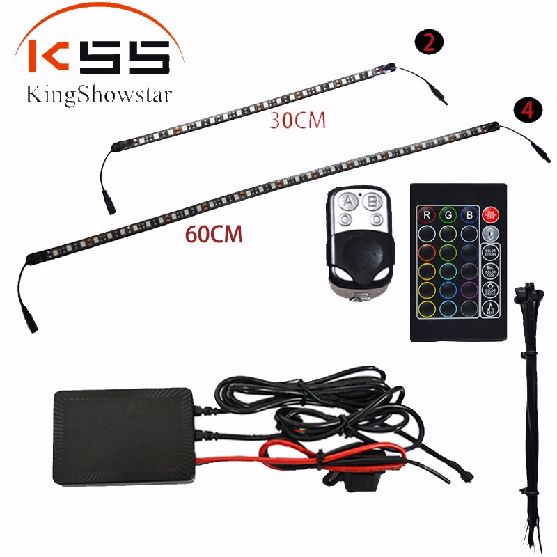 6pcs RGB Color Change Boat Marine Interior LED Strip Flexible Light Kit with Music Controller 9