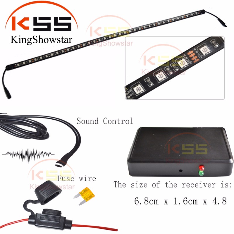 6pcs RGB Color Change Boat Marine Interior LED Strip Flexible Light Kit with Music Controller 11