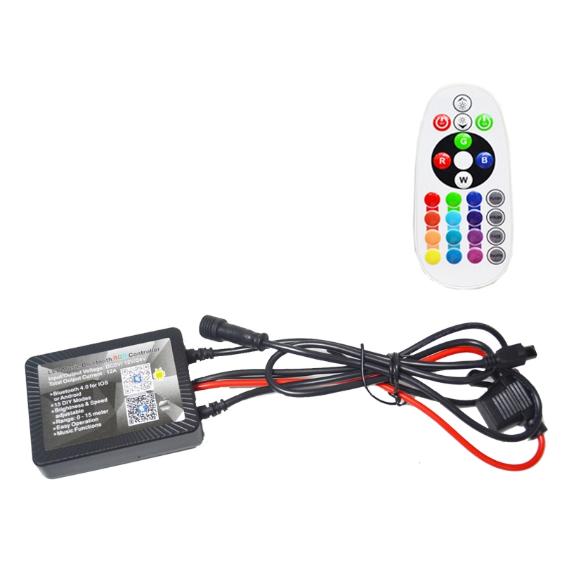 Kingshowstar - Dc12v waterproof Ip 68 Cell phone Blue-tooth LED Music RGB Controller 4.0 for Motorcycle or Auto RF controller 1