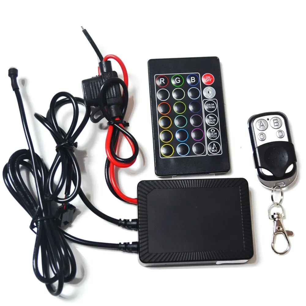 12v TWO remote control rgb music controller for led motorcycle light 1