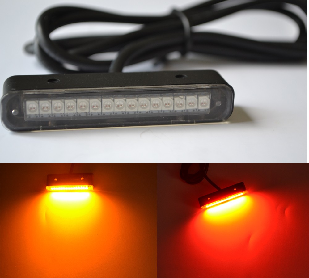 Kingshowstar - small 15 Red & Yellow Waterproof mini LED License Plate Light for Motorcycle Led licence plate light 8