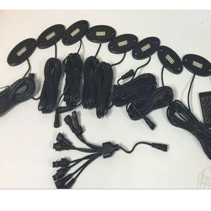 4,6,8,12 Pods LED waterproof rock light RGB RGBW multicolor APP blue-tooth control music flashing car underbody rock led lights 18