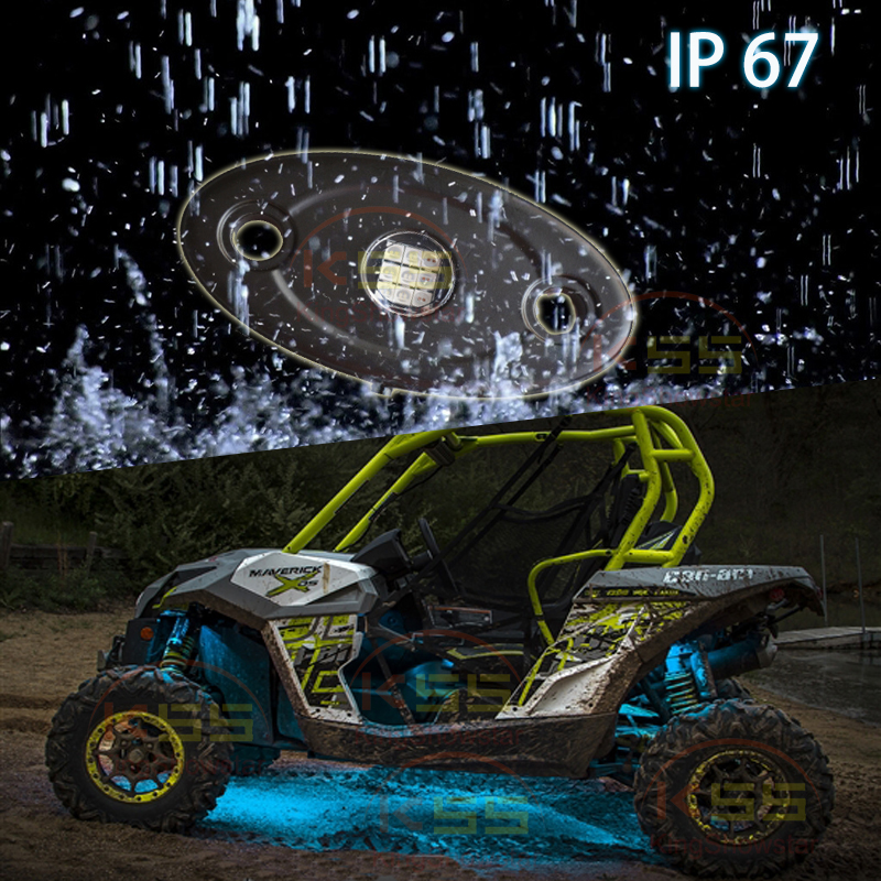 Kingshowstar - LED Rock Light Kits with 8 pods Lights for Off Road Truck Car ATV SUV Motorcycle Under Body Glow Light Lamp led normal 9W/12W rock light 14