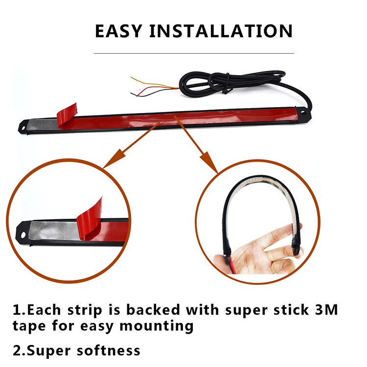 Kingshowstar - Universal Waterproof Durable Led Light Strip Tail Turn Signal Light Led for Motorcycle LED Motorcycle Tail Light 16