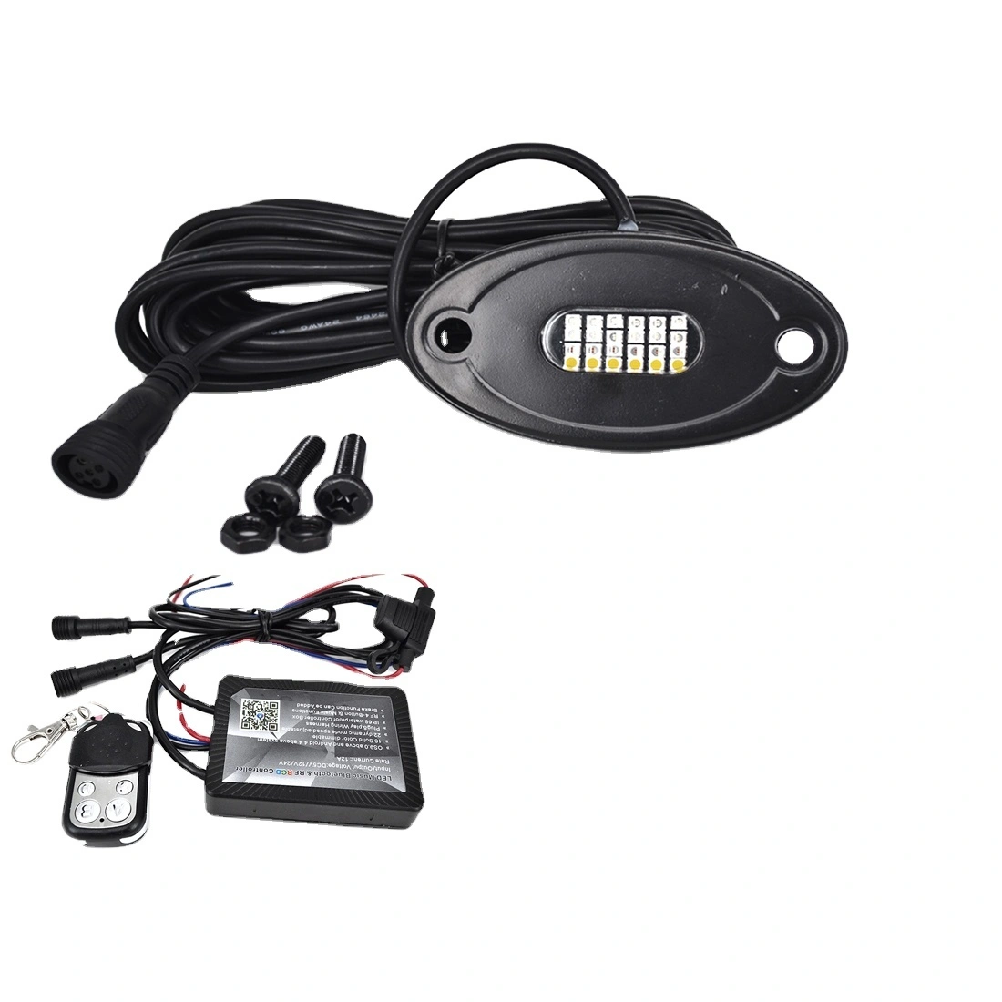 Kingshowstar - 4 Led Off road Rock Lights RGBW Waterproof APP Truck ATV LED Rock Lights led top level 24W rock light 1