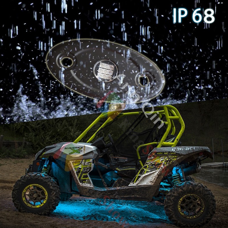 DC 12v Waterproof IP68 LED Rock Light Kits For Off Road Truck Car ATV SUV Under Body Glow Light Lamp Trail Fender Lighting 12