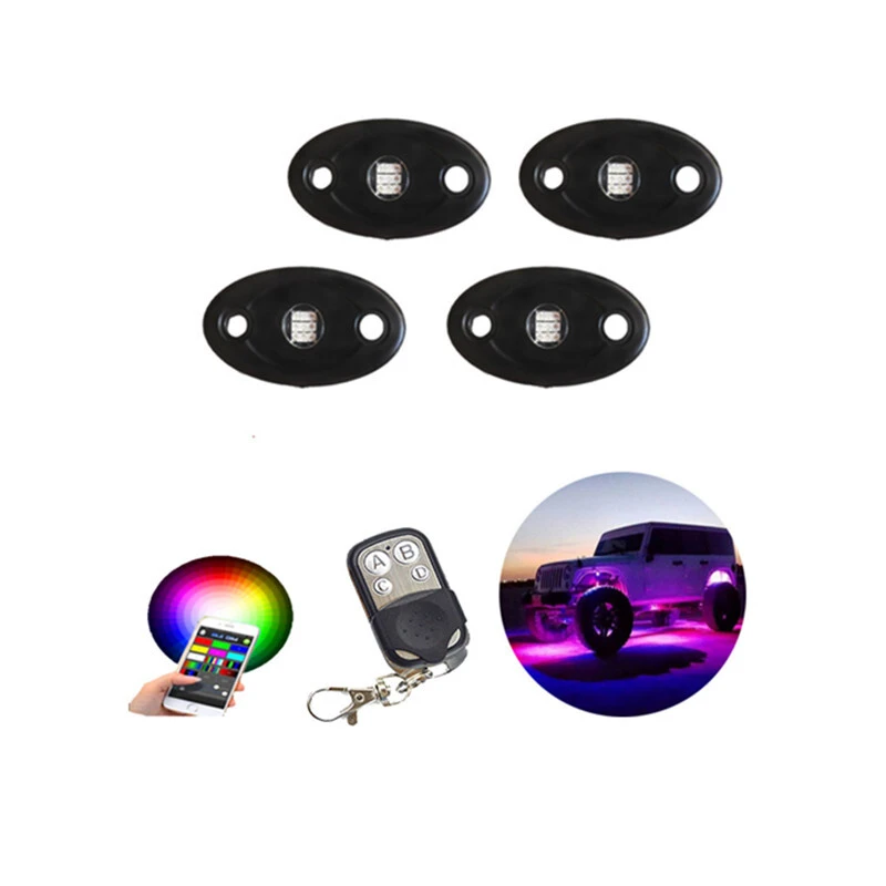 4 Pods RGB LED Rock Light APP RF Controller Offroad Truck RGB Led Rock Light 1