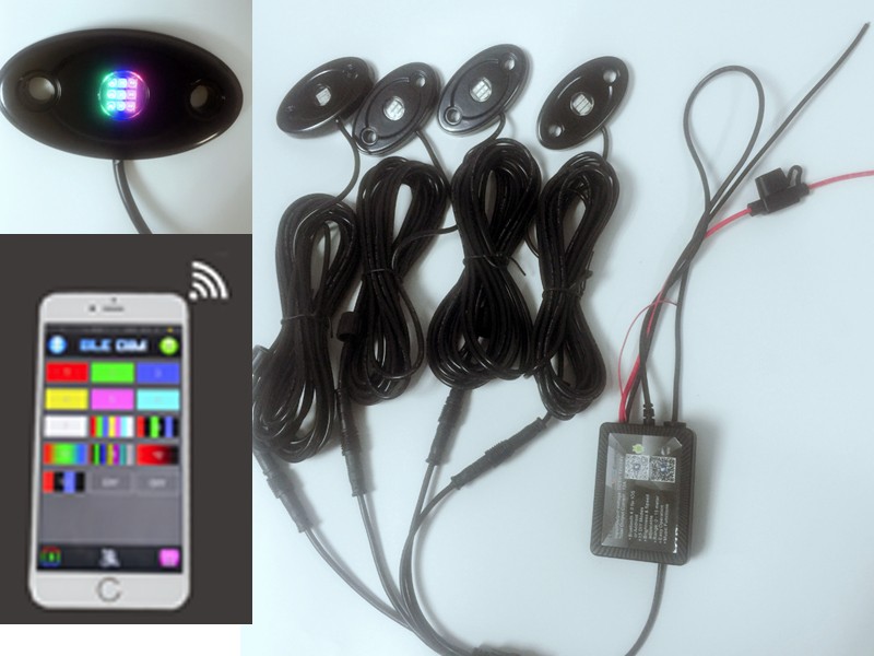 Kingshowstar - wholesale 4x4 app rgb rock lights off -- road led lights rock light for boat truck atv led normal 9W/12W rock light 12