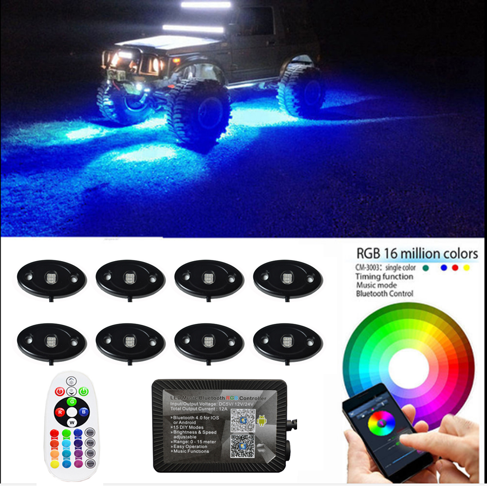 Kingshowstar - wholesale 4x4 app rgb rock lights off -- road led lights rock light for boat truck atv led normal 9W/12W rock light 8
