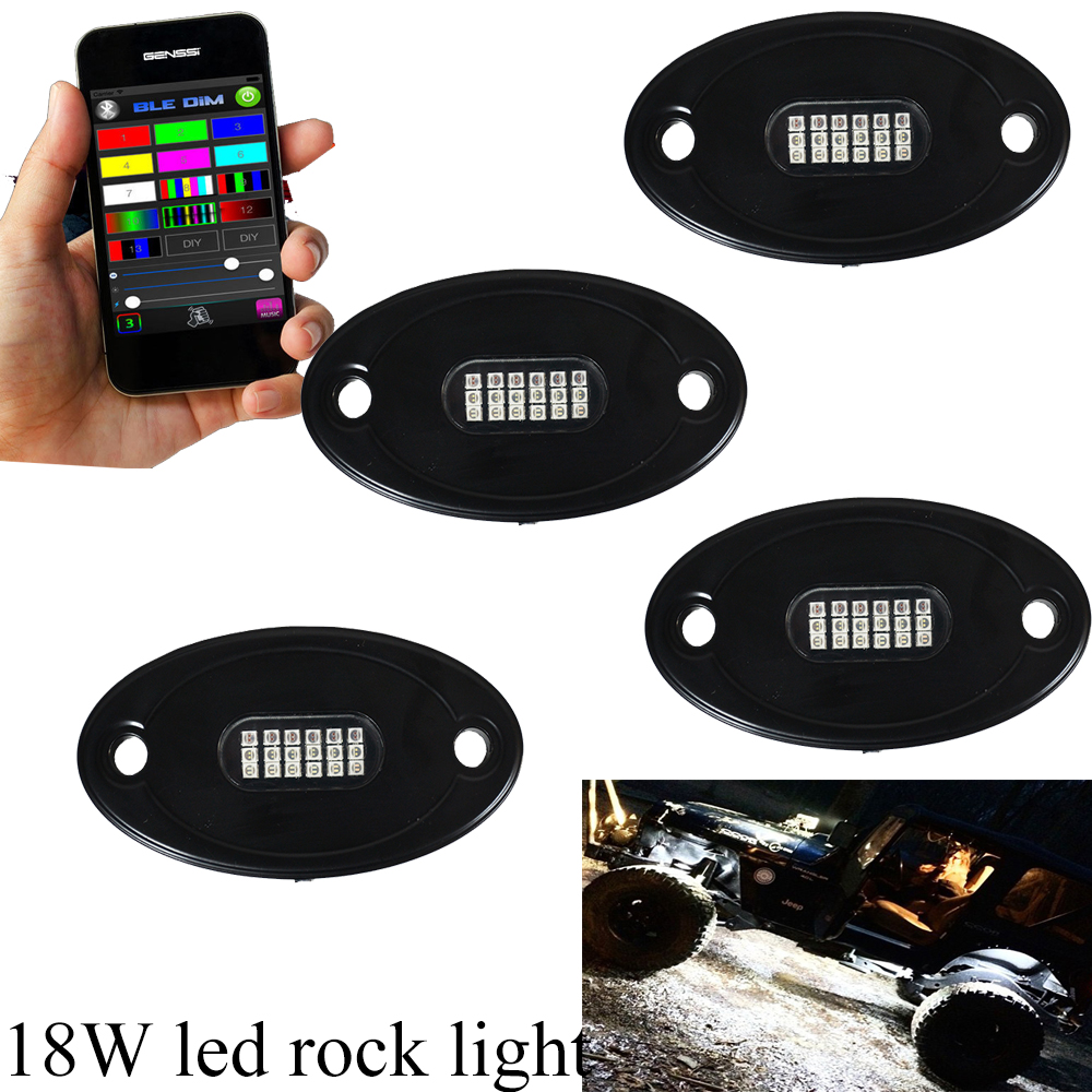 Kingshowstar - Super Brighter 4 Pod 4x4 Off Road led Vehicle Rock Light Kit with IP 68 Waterproof rate led light led top level 24W rock light 12