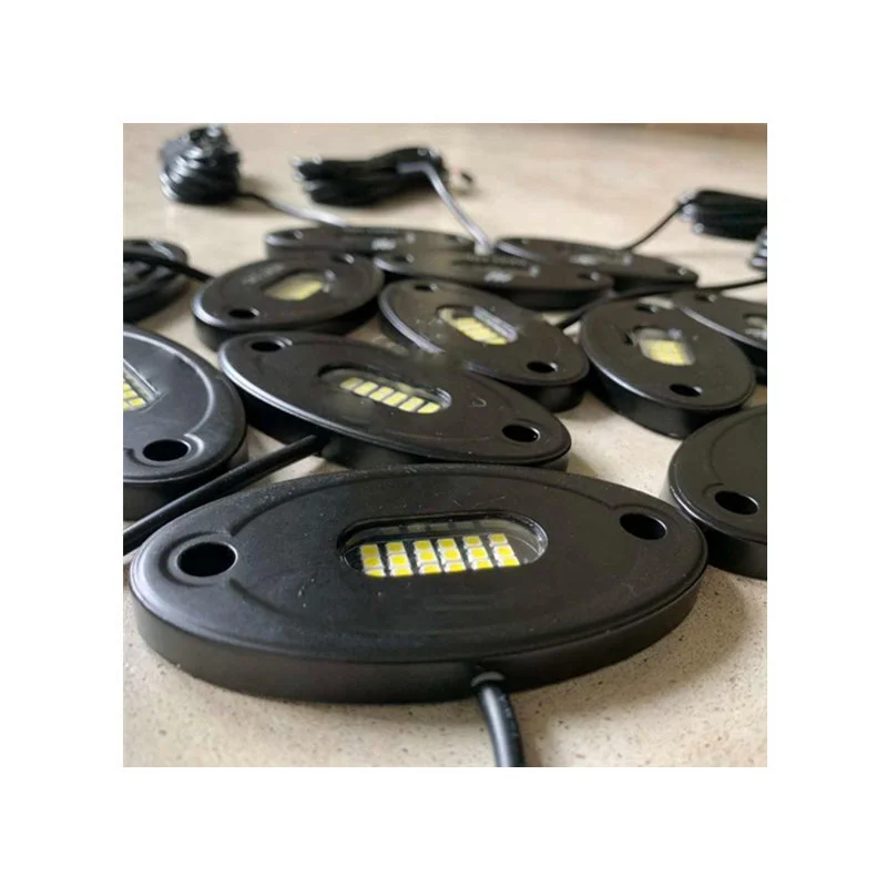 4,6,8,12 Pods 24w Ip68 rock light RGB multicolor APP BT control car underbody rgb led rock light 1