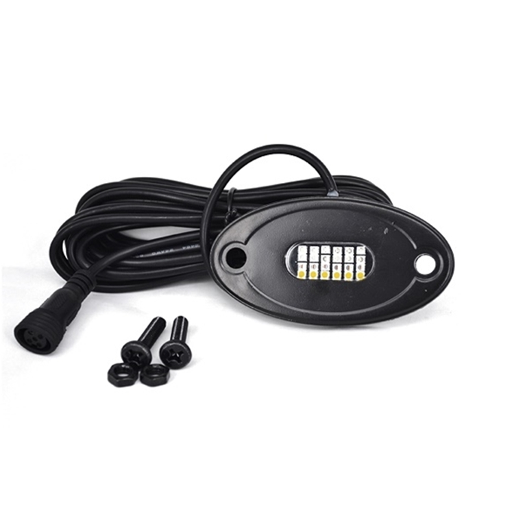 Kingshowstar - 4PCS RGB LED Rock Lights Kits w/Blue tooth Wireless Music Flashing RGB Color Changing Neon Lights for Truck led top level 24W rock light 1