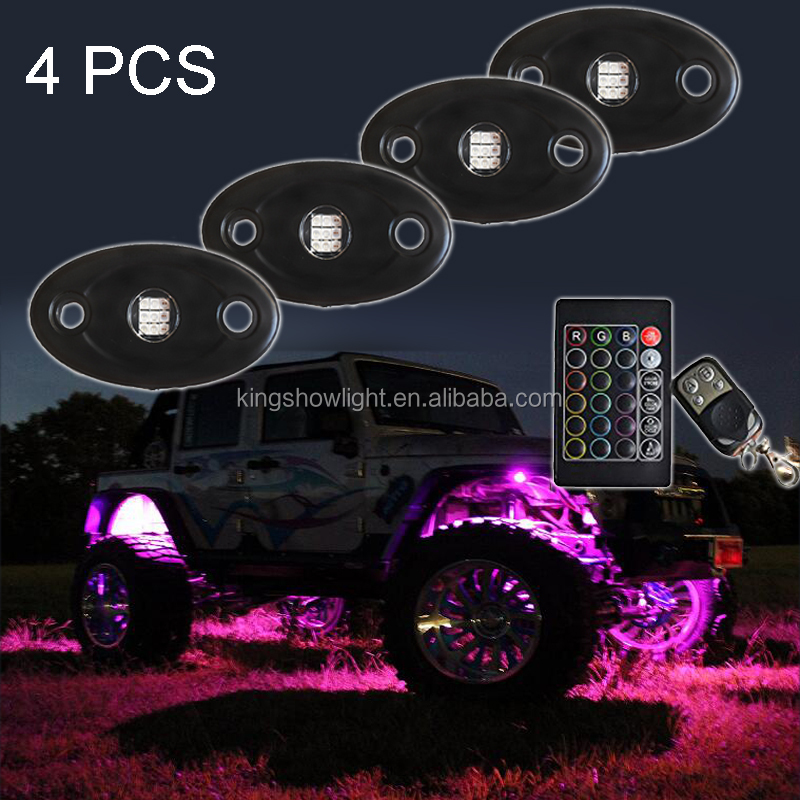 Kingshowstar - Factory Price 12V LED RGBW Auto Lighting System LED Automotive Interior Atmosphere Light LED Rock Lights led entry level rock light 8