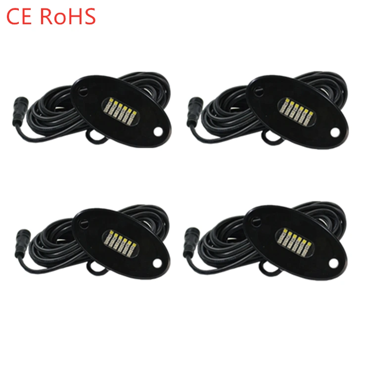 Kingshowstar - 4pcs Kit 12w White Ip68 Rock Shape 18 24 Led Misun Auto Rock Lightning Light BT Rgbw Led Rgb Aurora Rock Lights led top level 24W rock light 1