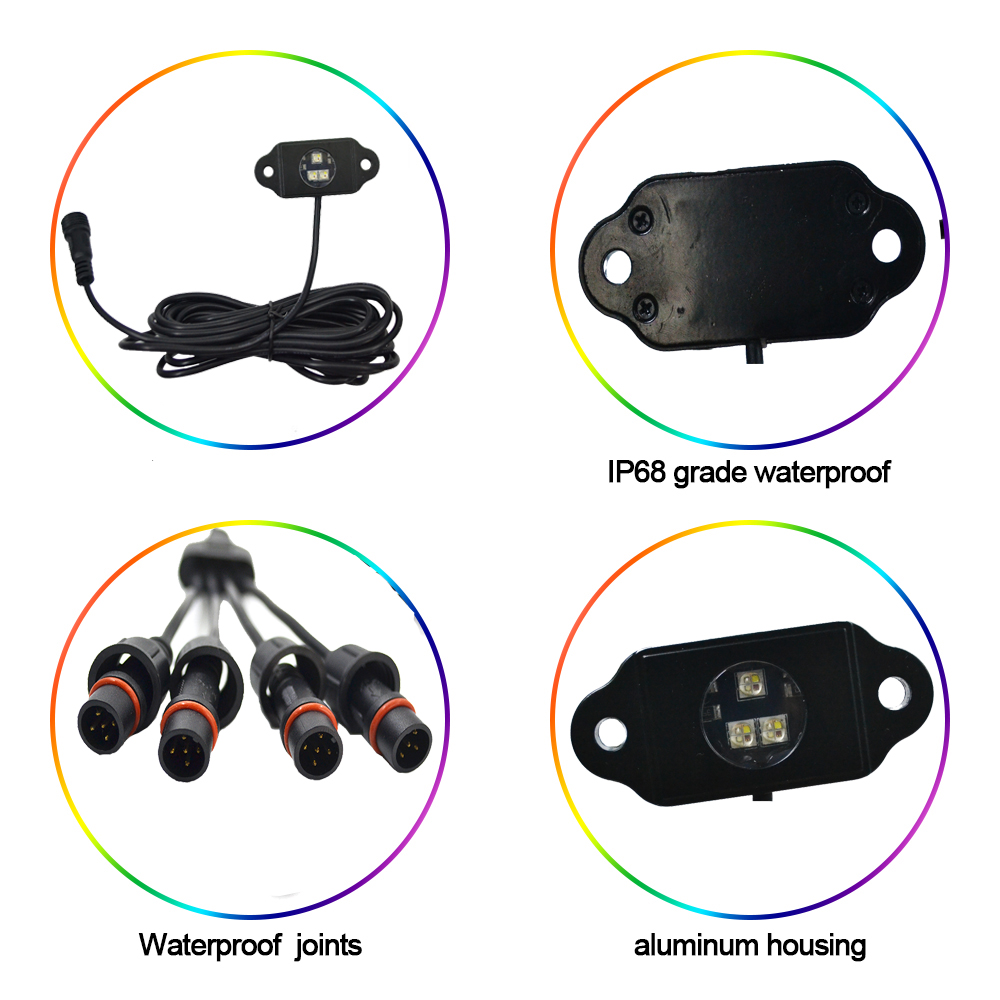 Kingshowstar - rgbw led rock light for offroad truck/Boat/SUV/ATV/Motocycle led entry level rock light 10