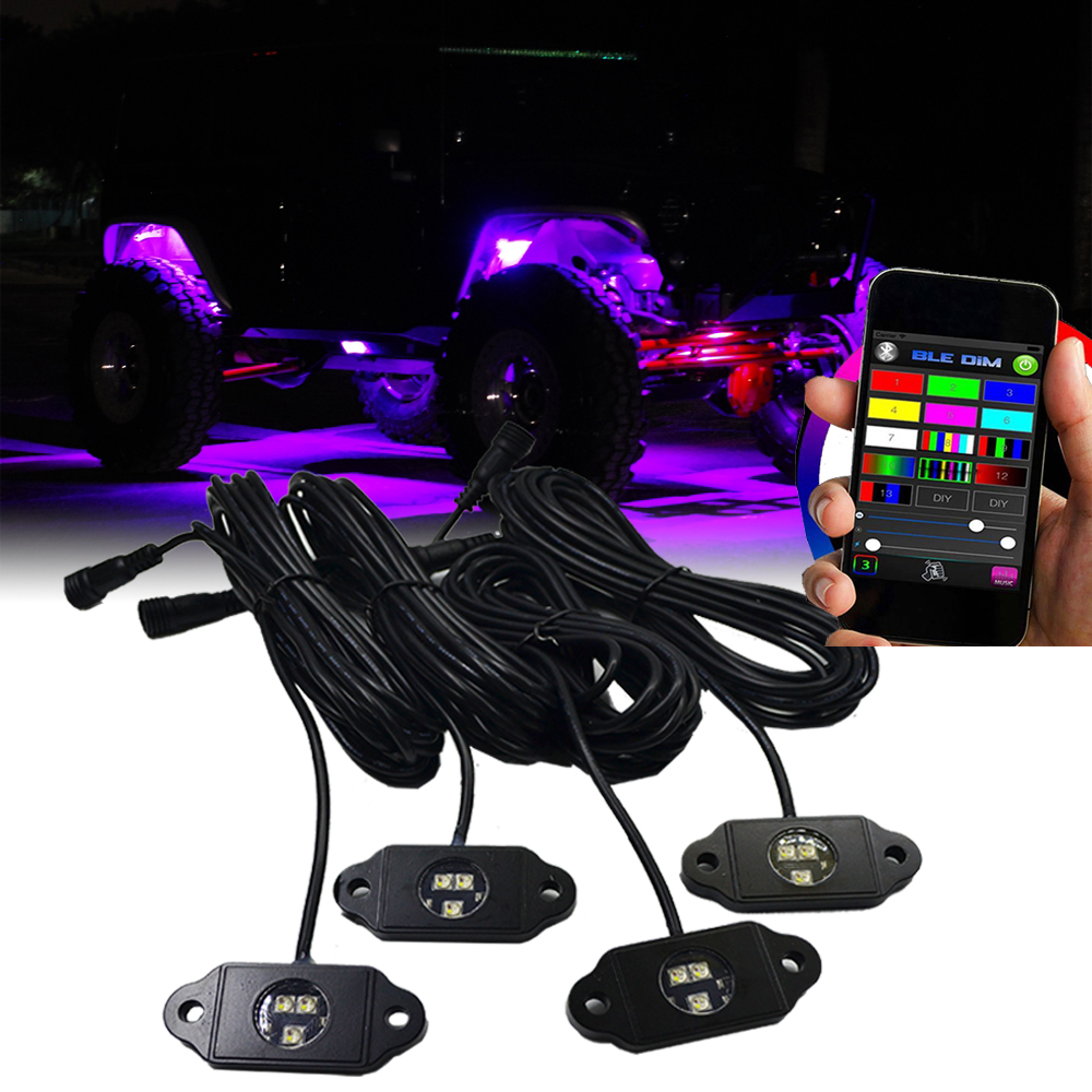 Kingshowstar - rgbw led rock light for offroad truck/Boat/SUV/ATV/Motocycle led entry level rock light 8
