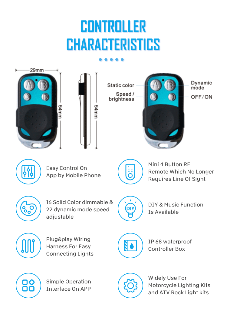 The Best The Brightest RGBW LED Rock Light 4x4 Phone APP Controlled Rock Pods for Offroad ATV UTV Can-Am RZR 12