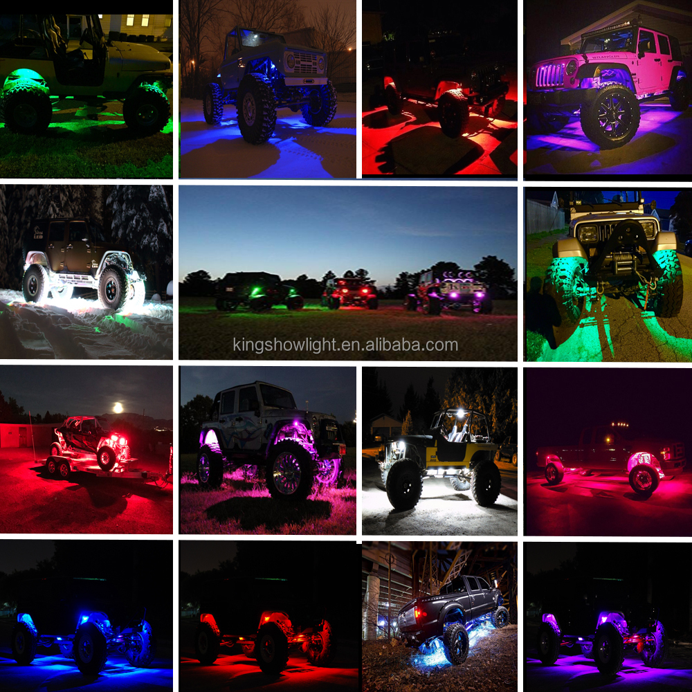 Kingshowstar - HOT-SALE THB Brightest RGBW LED Rock Light APP Controlled ATV Off Road Underbody light For Truck UTV RZR led top level 24W rock light 20