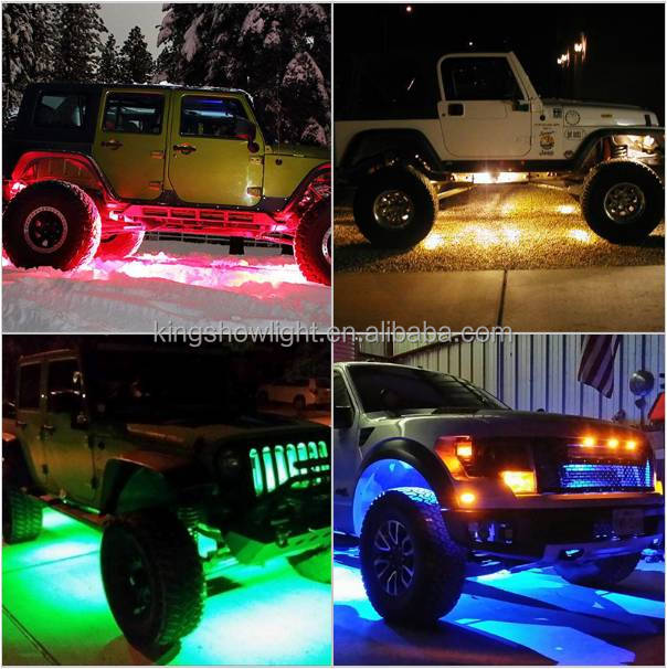 Kingshowstar - Wholesale hot LED 12V Light RGBW Waterproof Blue-tooth LED Rock Light for Truck Cars ATV Hot sell item 12
