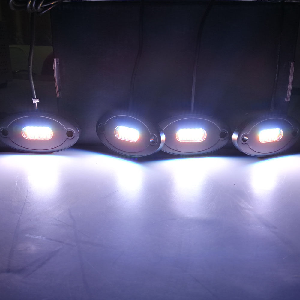 Kingshowstar - 8 pc pure White Heavy Duty Rock Lights Undercarriage, Bed Light,Exterior Interior,Boat,RZR,pods led top level 24W rock light 16