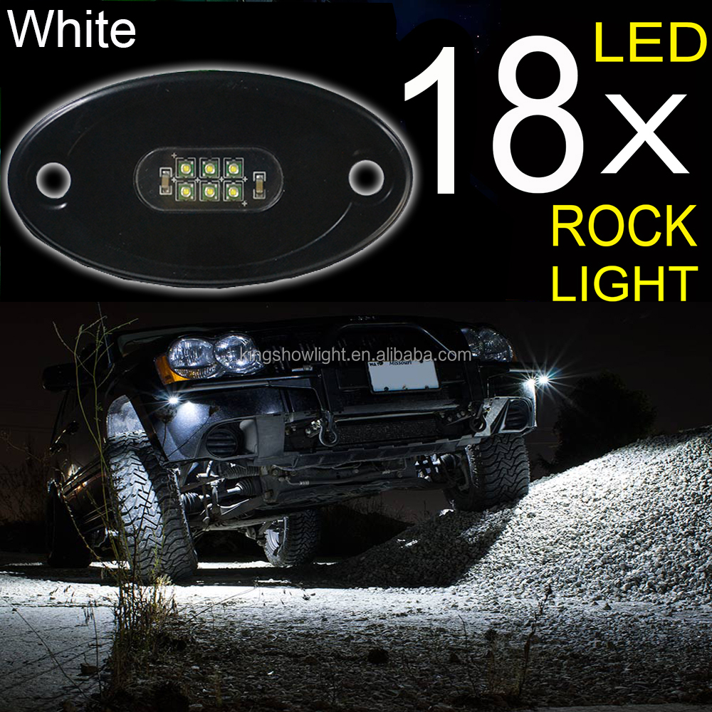 Kingshowstar - High Power LED Rock Light Under Car Decorations Lights for Off Road Boat Car Truck ATV UTV Underbody Glow Trail Rig led top level 24W rock light 10