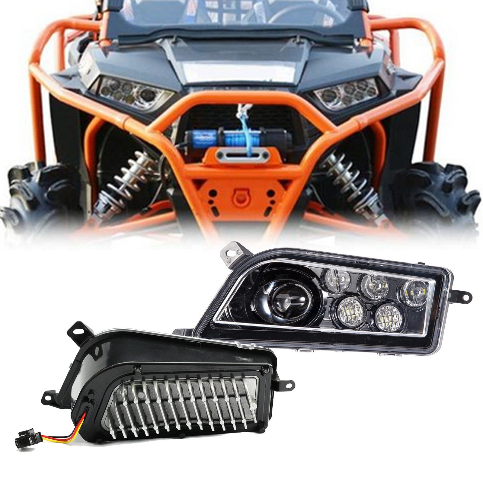 Super brightness LED Headlights Replacement fit for Polaris RZR XP 1000 900 1
