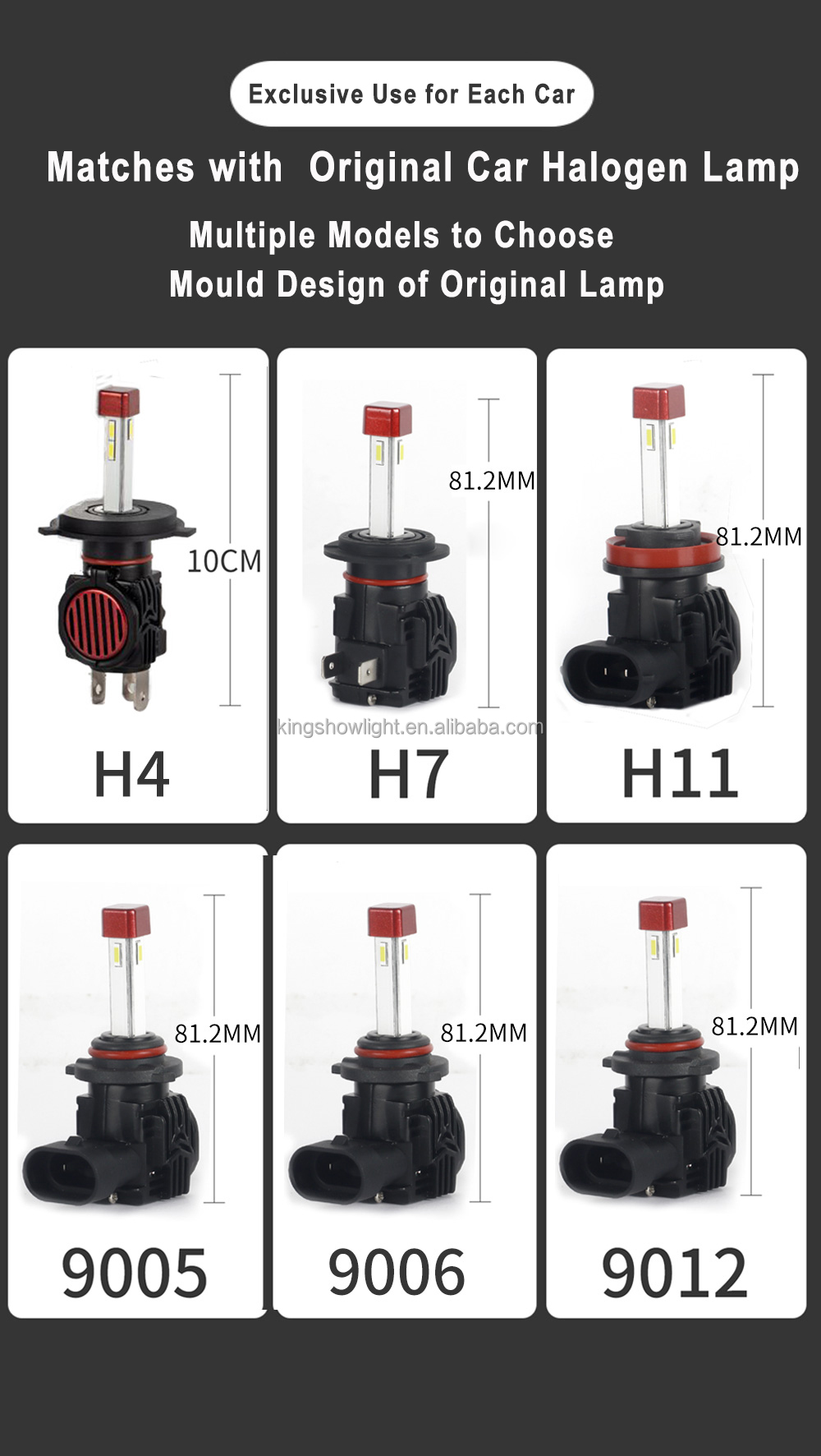 Super Bright Auto Car LED Headlight H1/H3/H11/H9/H8 9005 9006 LED 60W 6000lm LED Headlight Bulb for Auto Truck 26