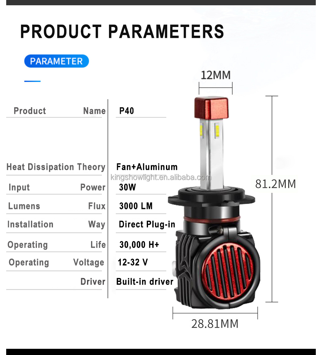 Kingshowstar - High Power 60W 12V H1/H3/H11/H9/H8 9005 9006 6000lm Canbus Car Led Headlight Bulb For Car Truck Led headlight bulb 10
