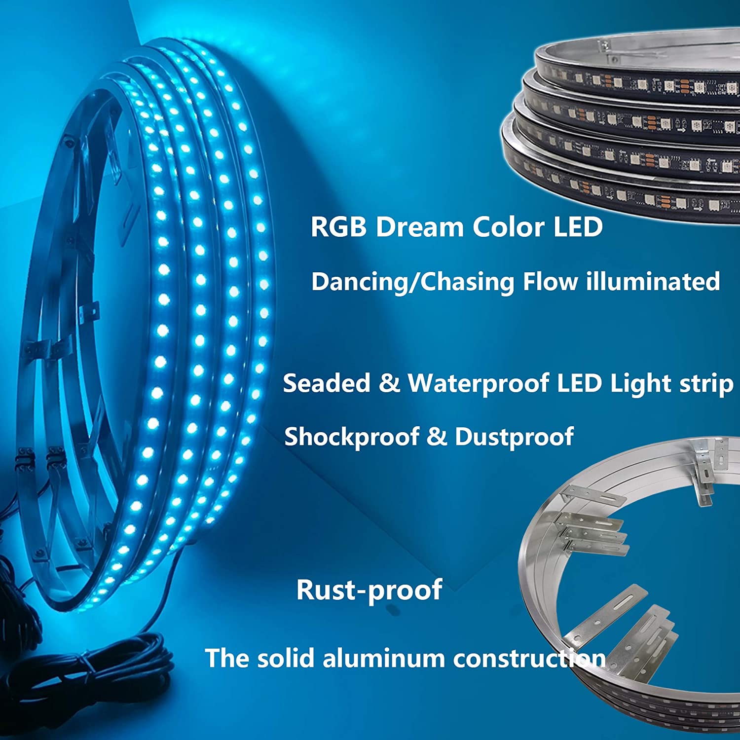 Quality Professional Professional 15 17in RGB dream color led wheel rim light Manufacturer | Kingshowstar 8